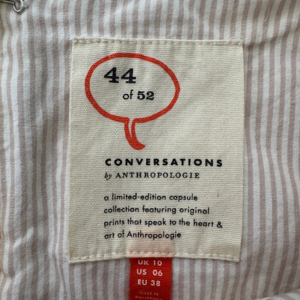 Anthropologie 44 of 52 Conversations Yellow Fruit Print Skirt Size 6 Tropical - Picture 10 of 12
